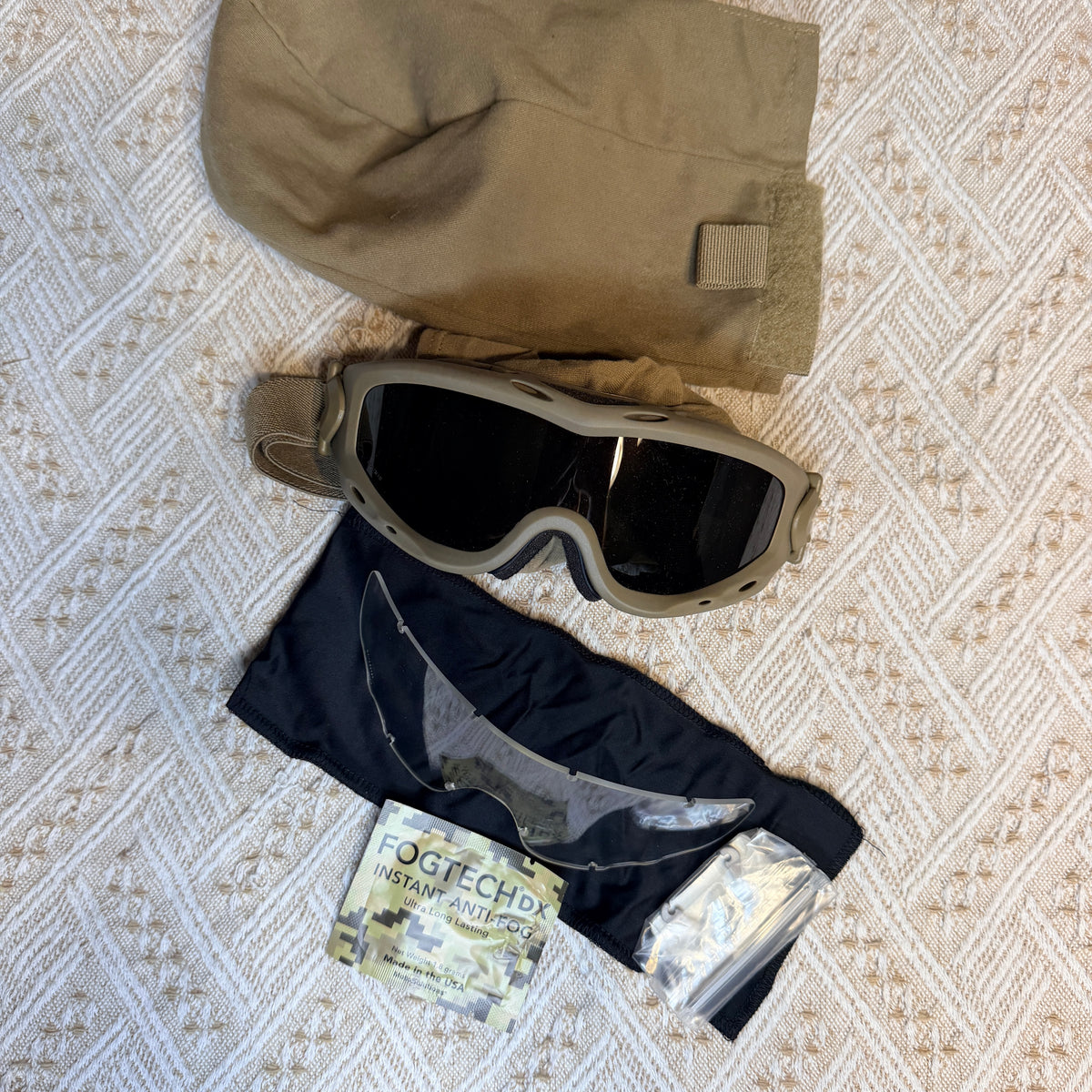 USGI Used Wiley X Spear Goggles w/ Clear & Dark Lens & Carrying Case