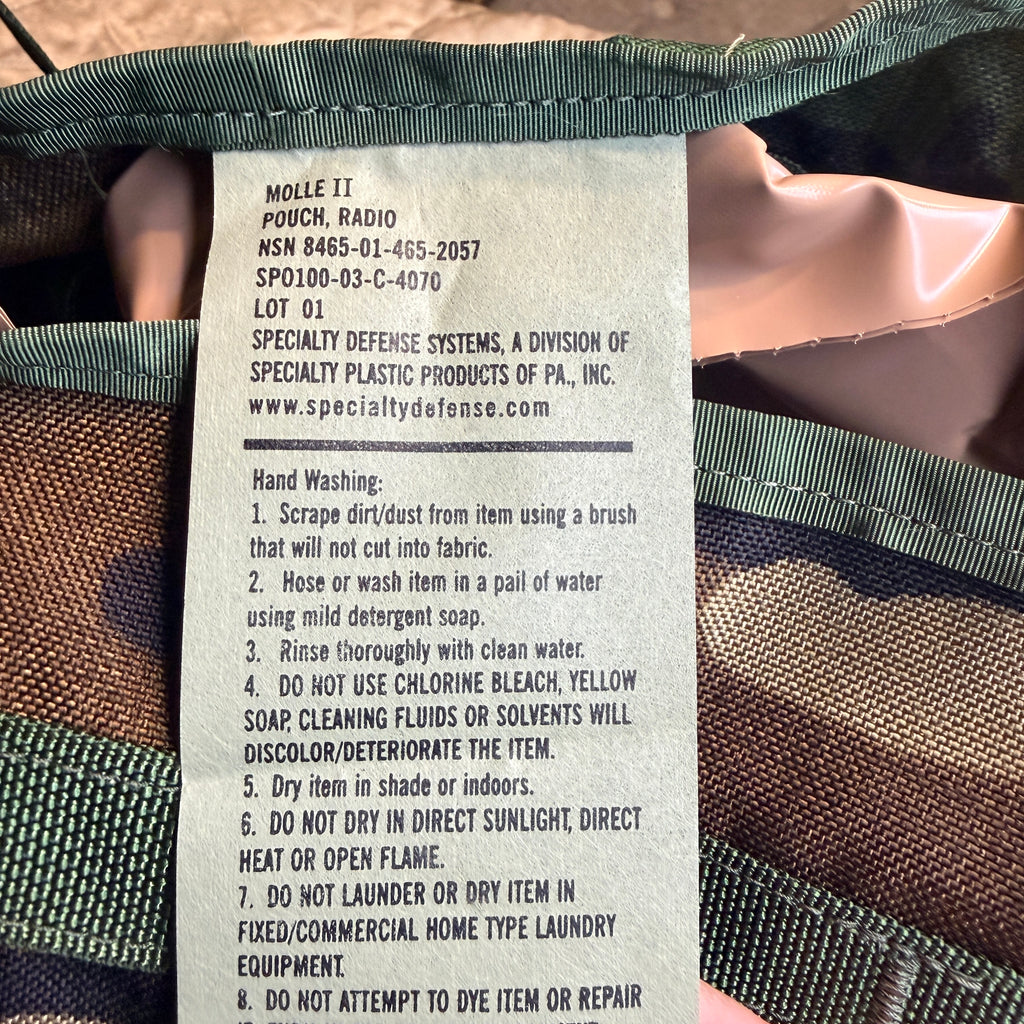 USGI MOLLE Radio Pouch Insert Woodland Camo NSN 8465-01-465-2057